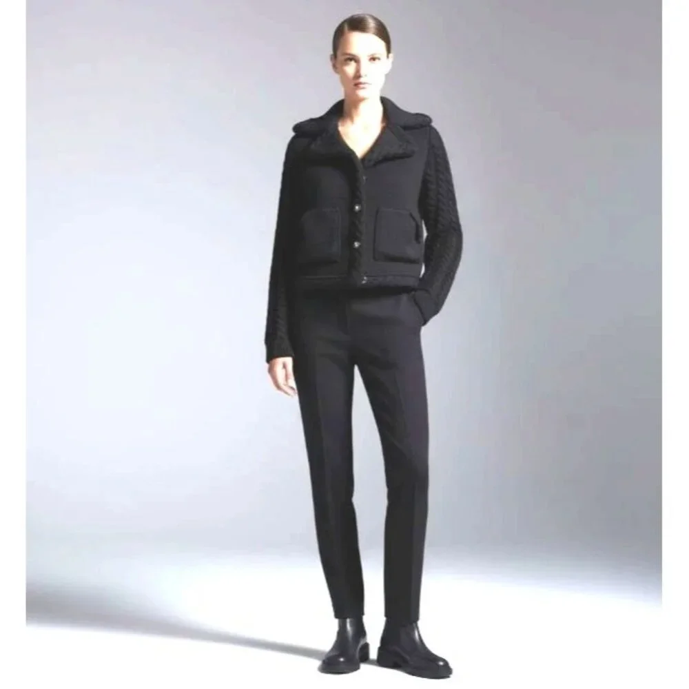 Knitss Wool Cable Knit Black Thick Lux Cardigan Twee M - Picture 1 of 16